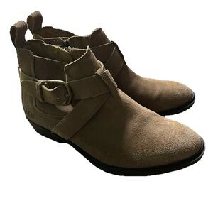 Women’s Ugg Brown Suede Ankle Boots Size 8.5 Winter Cold Weather